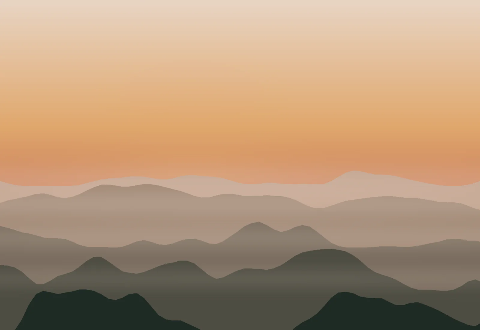 Rosé-goldenes Morgenrot über Bergrücken — Lichtstimmung der Suite Morgenrot